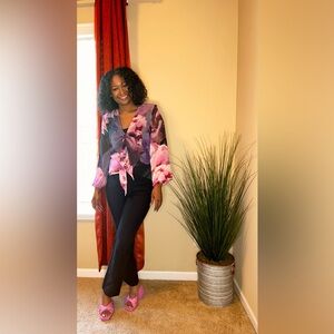 Express Flowered Work Shirt